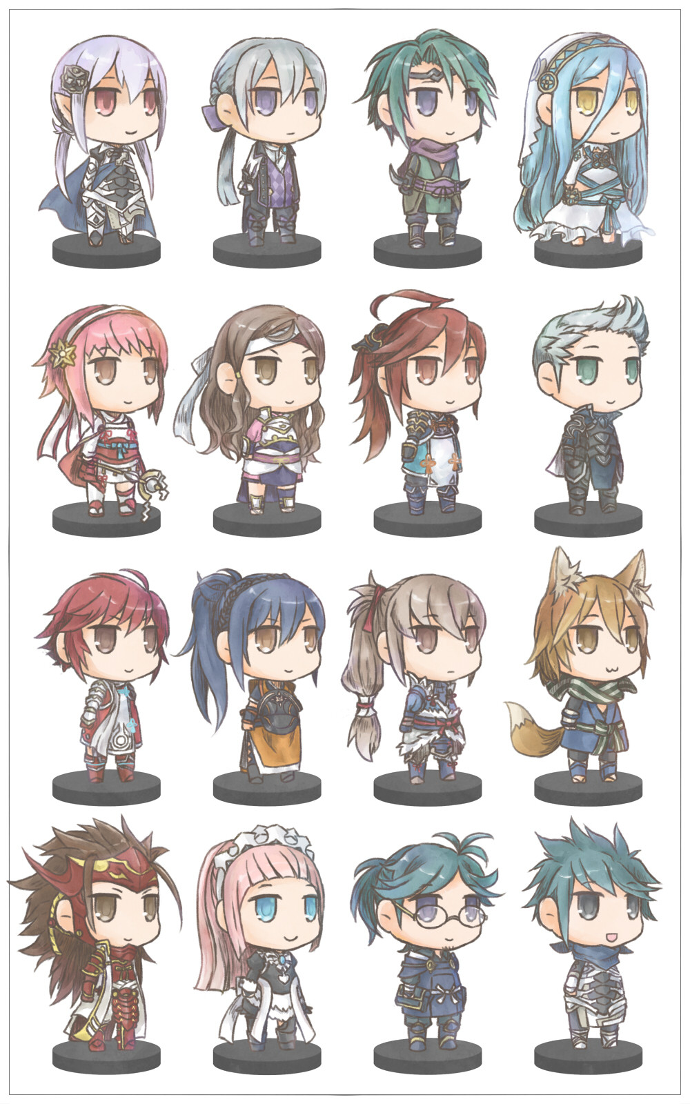 6+boys, 6+girls, ahoge, armor, azura_(fire_emblem), blue_hair, brown_hair, felicia_(fire_emblem)
