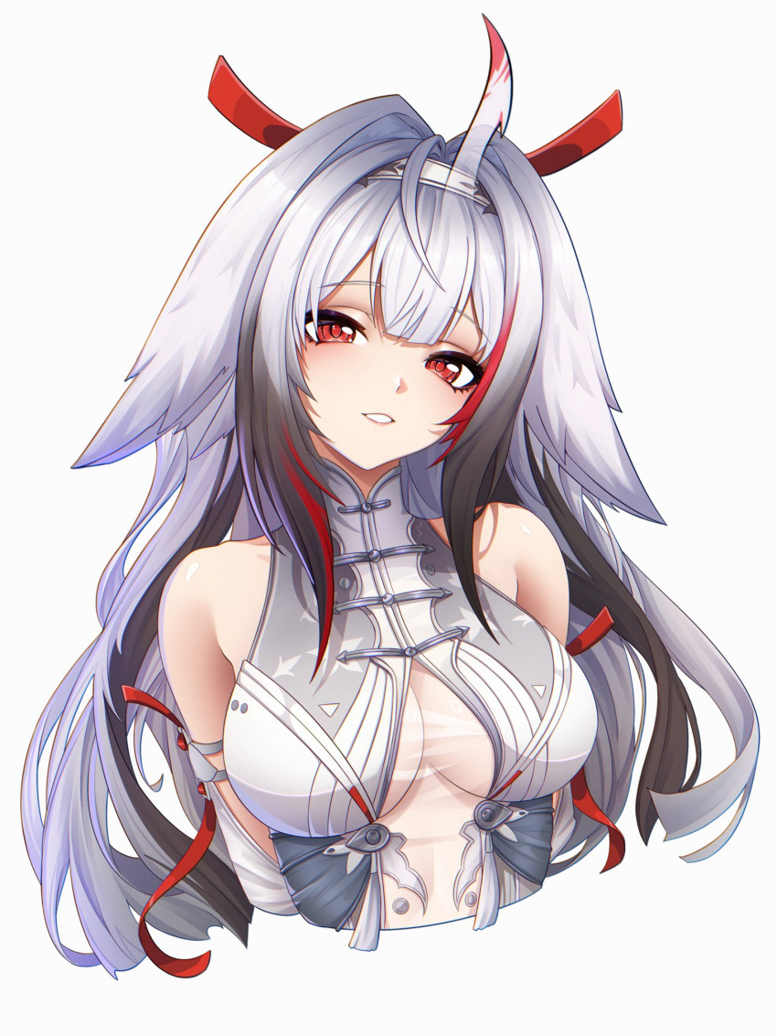 1girl, animal_ears, bare_shoulders, black_hair, blush, breasts, china_dress, chinese_clothes