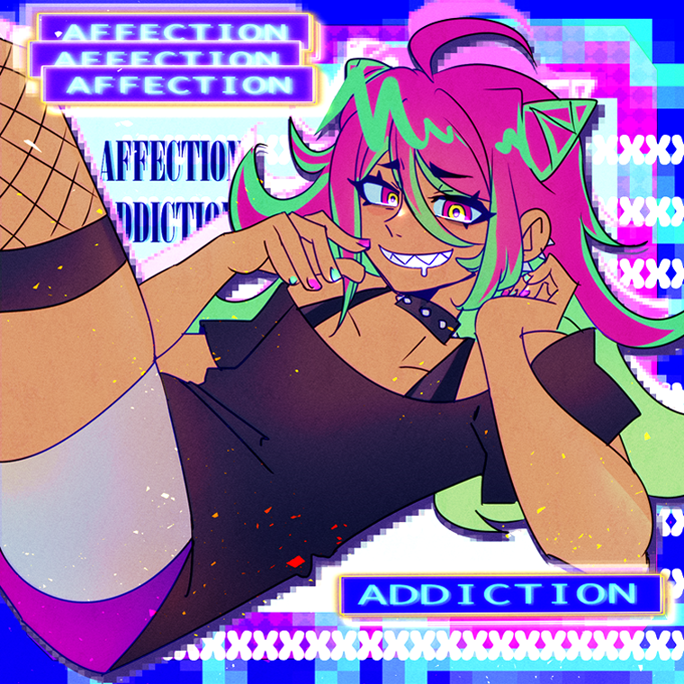 1girl, affection_addiction_(synthesizer_v), black_shirt, character_request, choker, collarbone, commentary, copyright_name