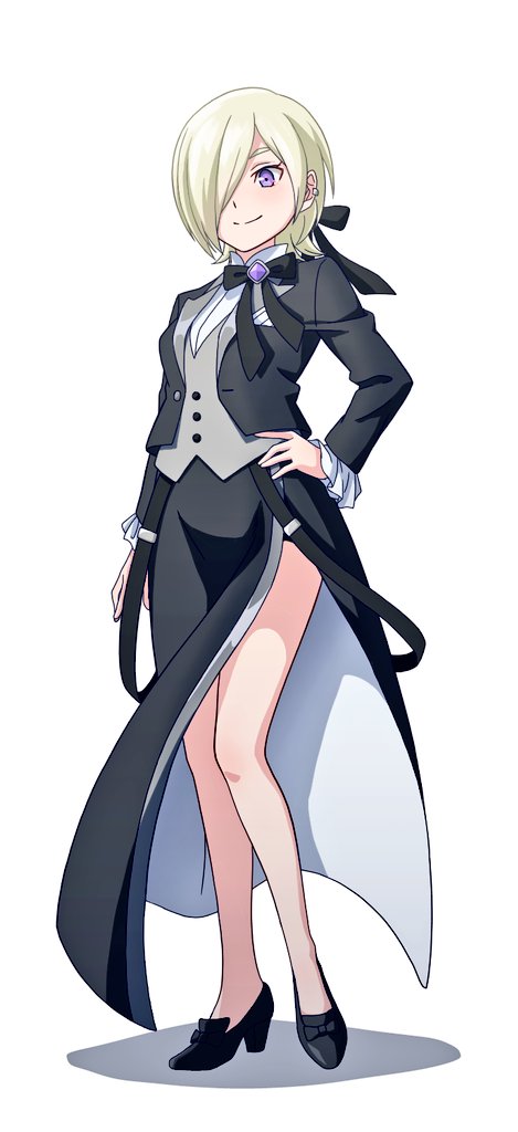 1girl, black_bow, black_jacket, black_shoes, black_skirt, bow, closed_mouth, commentary_request