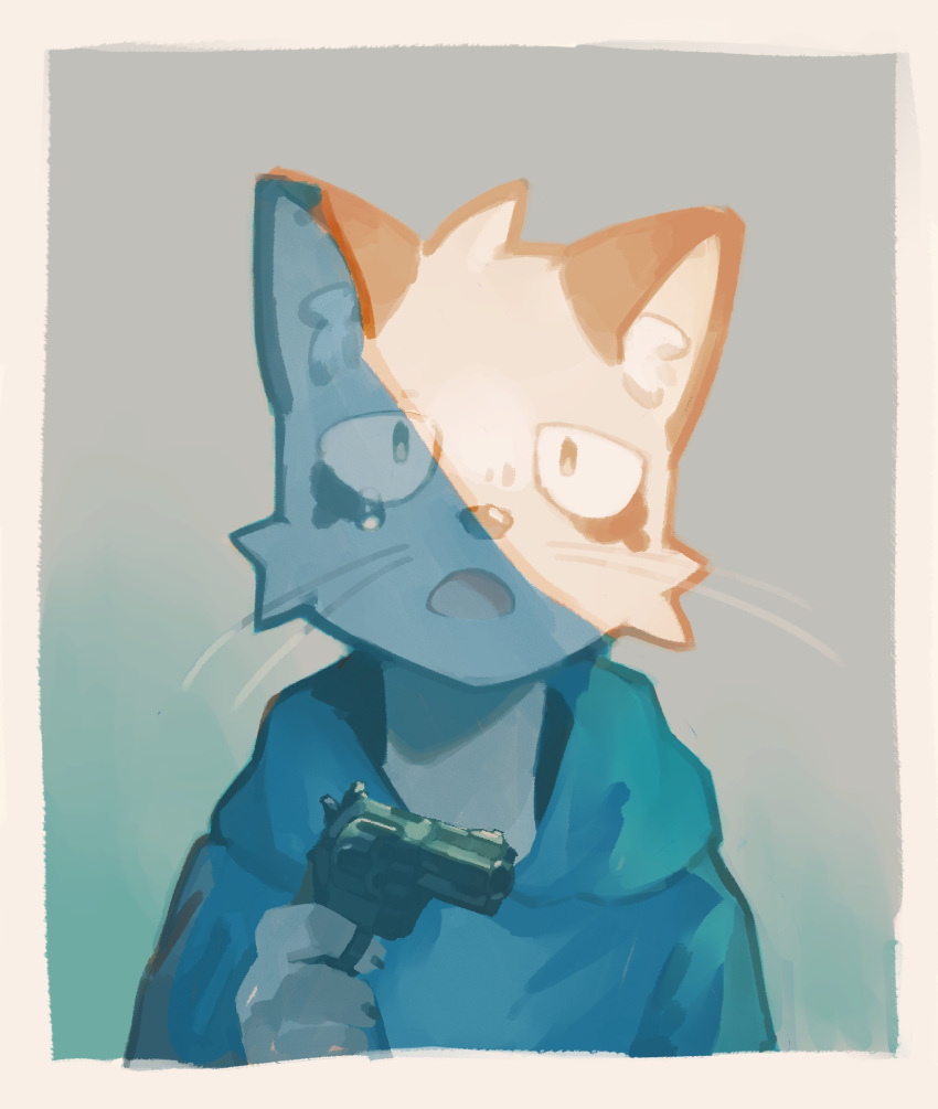 1boy, absurdres, animal_ears, blue_jacket, cat_boy, cat_ears, furry, furry_male