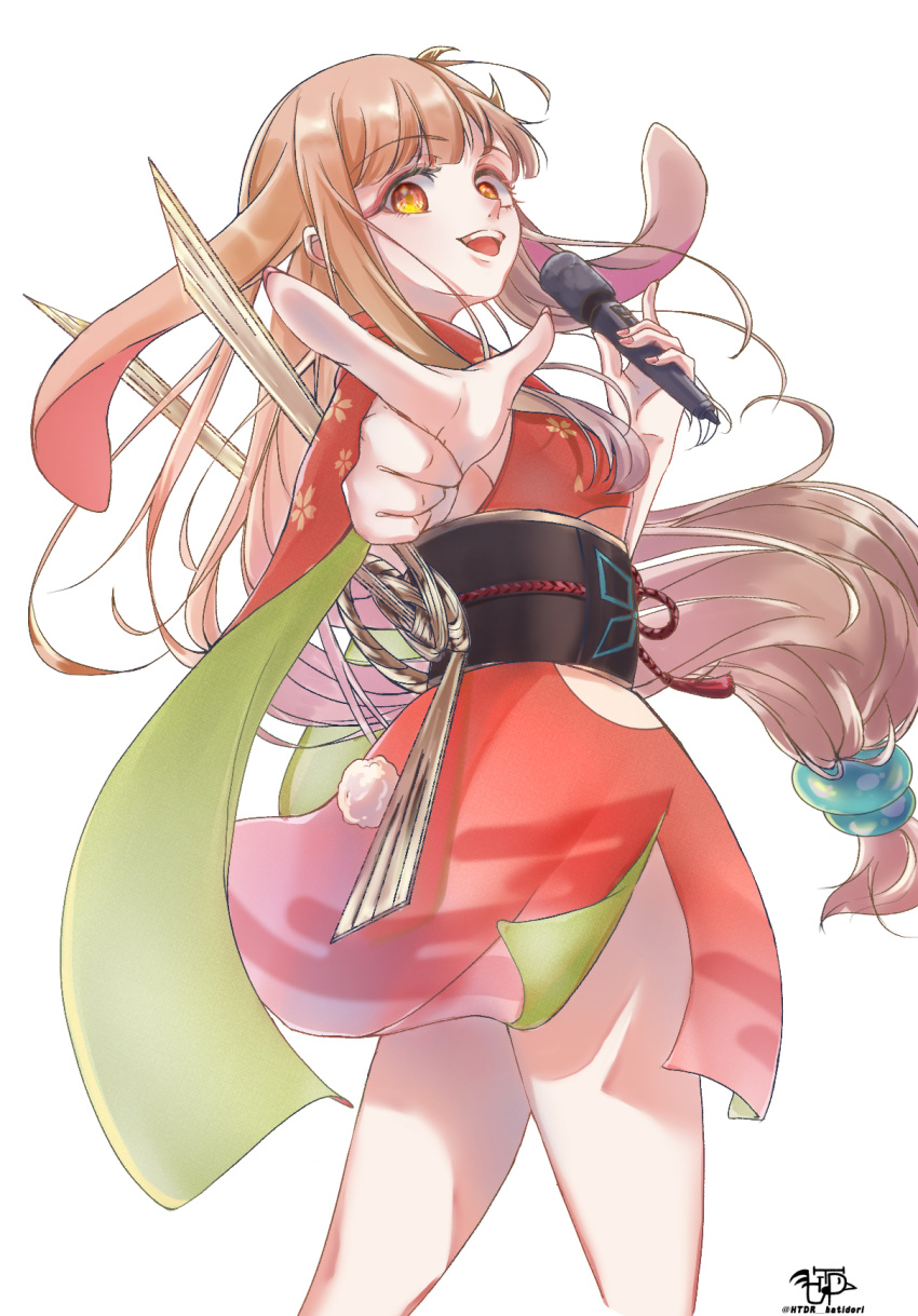 1girl, animal_ears, brown_eyes, brown_hair, cho_kaguya-hime!, commentary_request, egasumi, highres