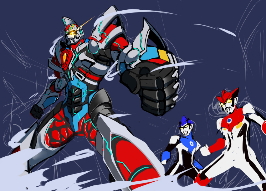 acceptor, armor, black_skin, blue_skin, chest_guard, color_timer, colored_skin, commentary_request