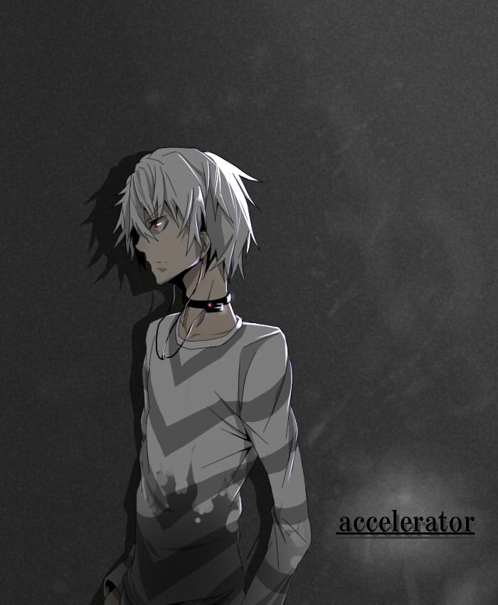 accelerator, albino, bad_id, bgtcdezaq, choker, red_eyes, red_eys, shadow