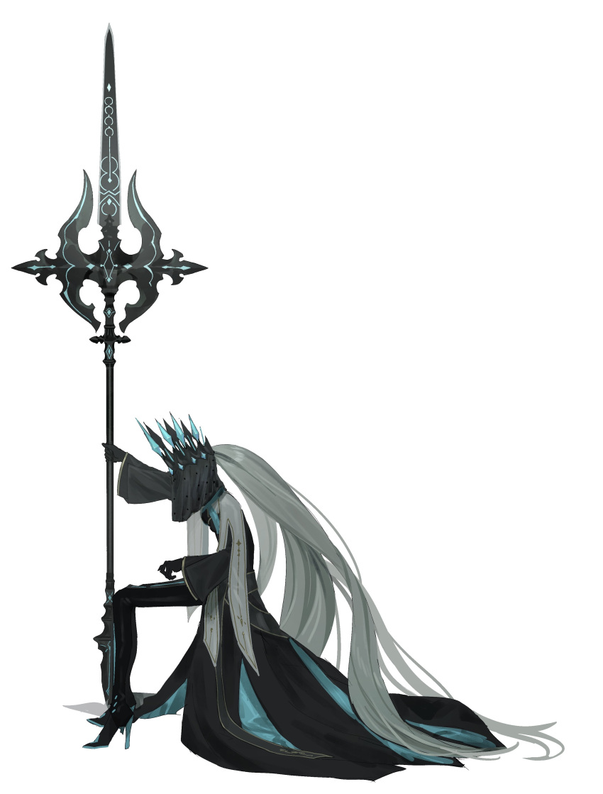 1girl, absurdres, black_dress, black_gloves, commentary_request, crown, dress, fate/grand_order