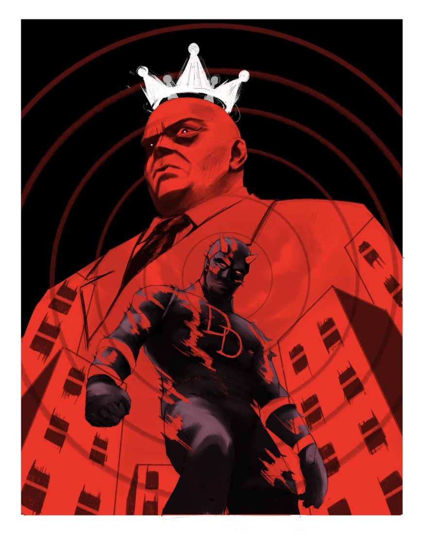 2boys, bald, building, character_logo, commentary, daredevil, daredevil_(netflix), dbrxe