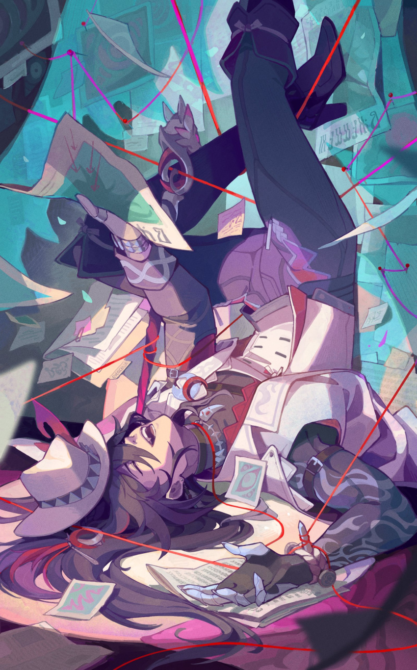 1boy, absurdres, ashveil_(honkai:_star_rail), black_hair, black_pants, black_shirt, black_shoes, closed_eyes