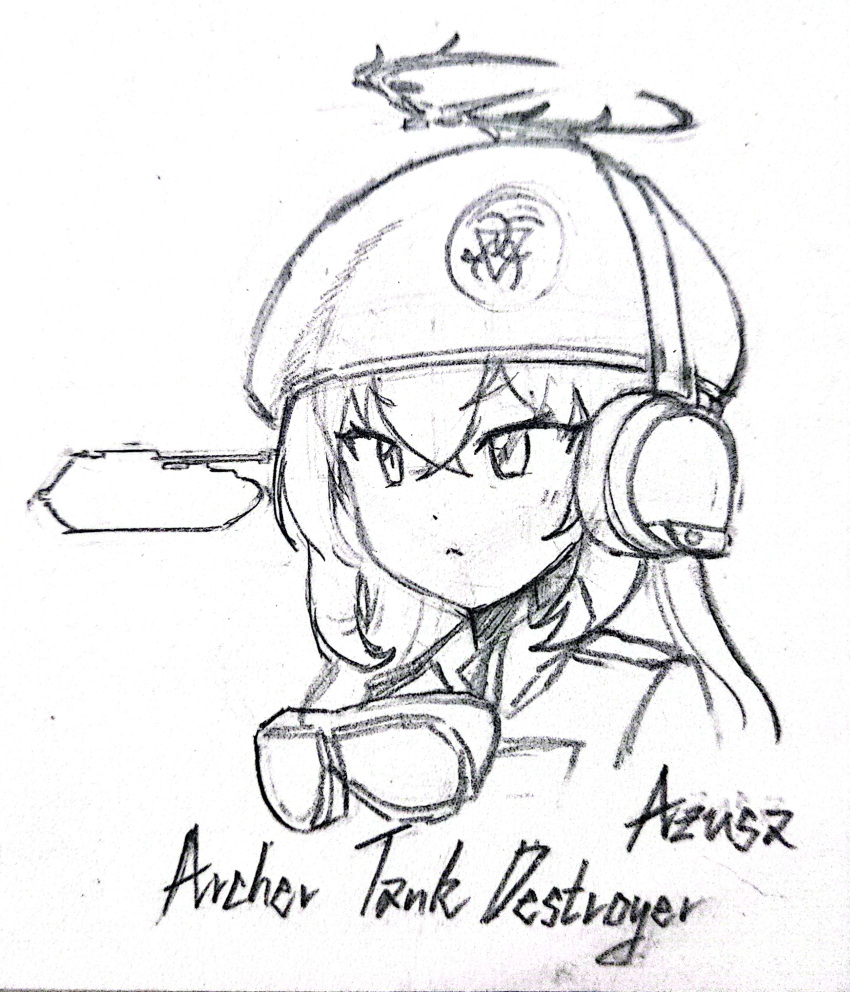 1girl, absurdres, alternate_costume, archer_(tank), azusa_(blue_archive), blue_archive, company_of_heroes_3, cosplay