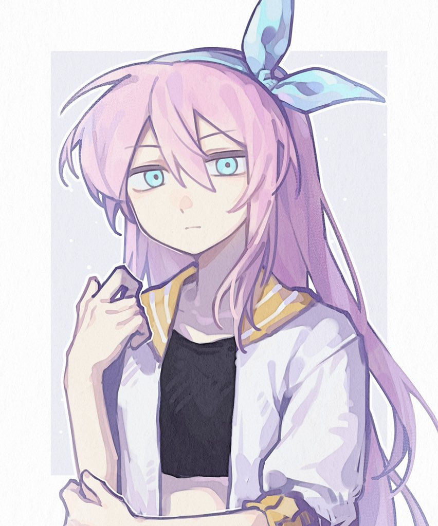 1girl, aubrey_(faraway)_(omori), aubrey_(omori), blue_eyes, blue_hairband, chinese_commentary, closed_mouth, commentary_request