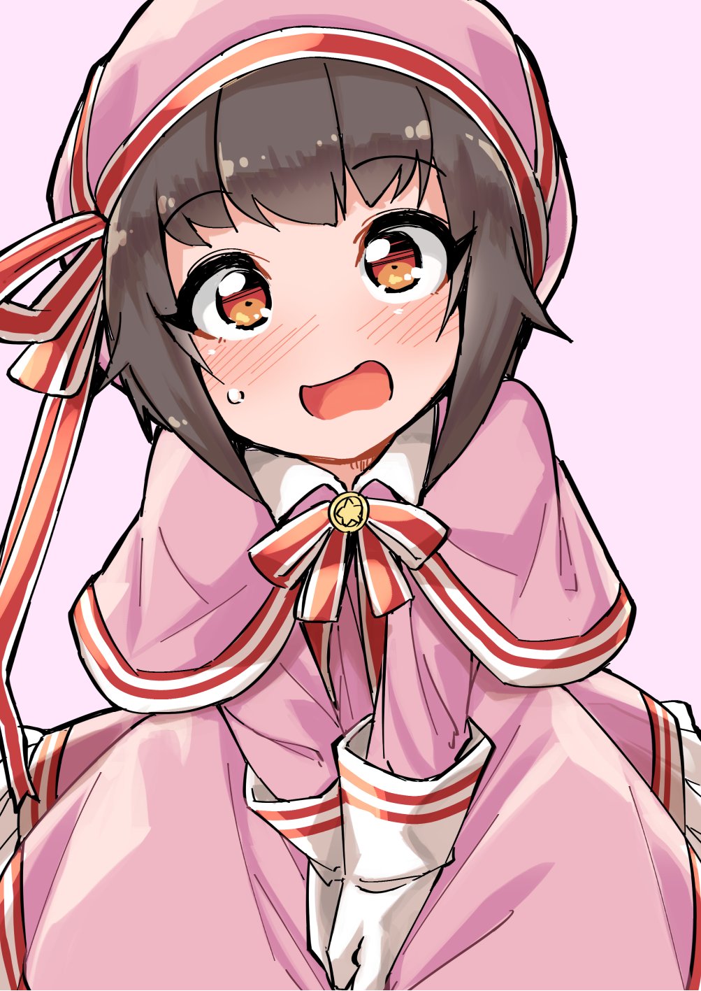 1boy, ayumu_(fun_bo), blush, brown_hair, capelet, cardcaptor_sakura, commentary_request, cosplay