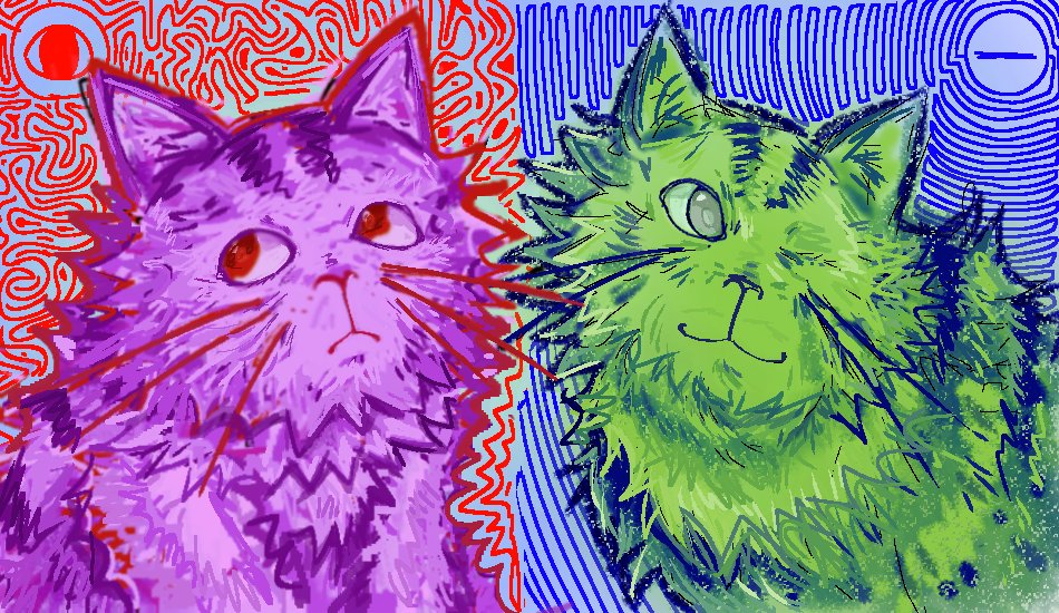 :3, abstract, animal_focus, animalization, cat, closed_mouth, commentary, english_commentary