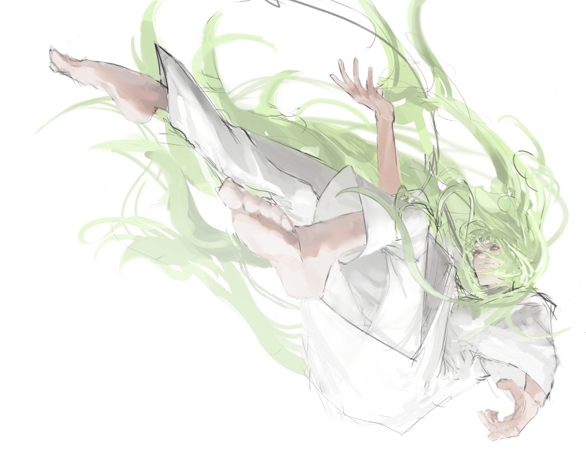 1other, absurdres, androgynous, enkidu_(fate), falling, fate/grand_order, fate_(series), full_body