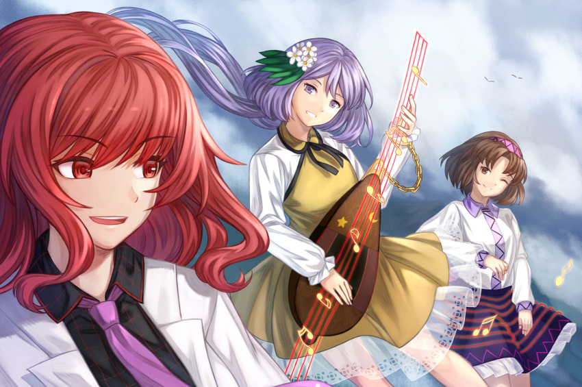 highres, horikawa_raiko, resuta, touhou, tsukumo_benben, tsukumo_yatsuhashi