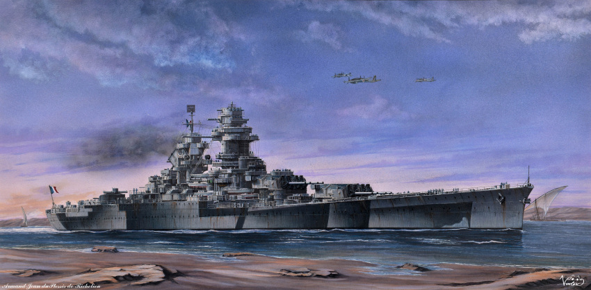 absurdres, aircraft, aircraft_request, airplane, anti-aircraft_gun, autocannon, battleship, bofors_40_mm_gun