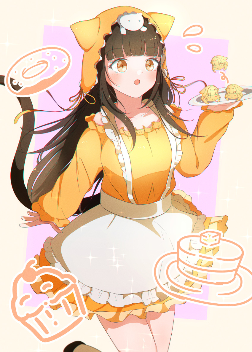 1girl, :o, absurdres, alternate_costume, alternate_hairstyle, animal_ears, animal_hood, animal_on_head