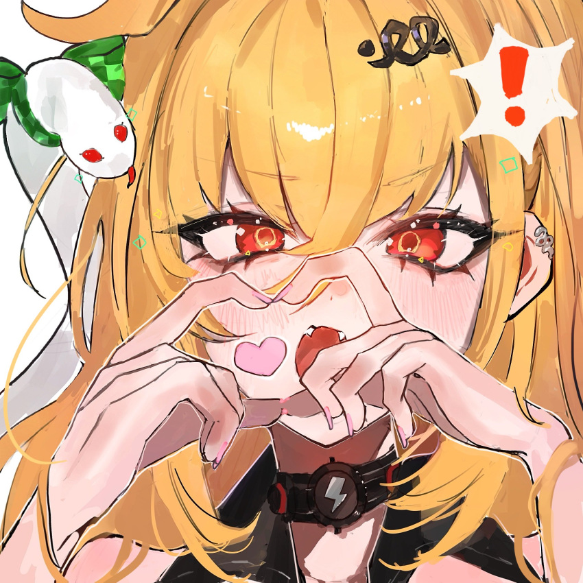 !, animal, black_choker, chalky_(zenless_zone_zero), choker, cissia_(zenless_zone_zero), commentary_request, ear_piercing