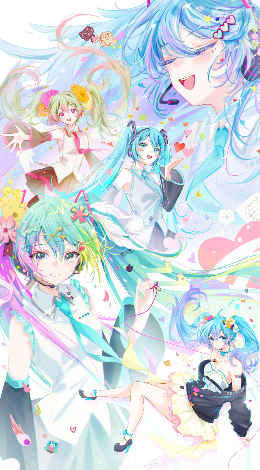 1girl, 5girls, absurdres, ai_kotoba_(vocaloid), ai_kotoba_ii_(vocaloid), ai_kotoba_iii_(vocaloid), ai_kotoba_iv_(vocaloid), ai_kotoba_v_(vocaloid)