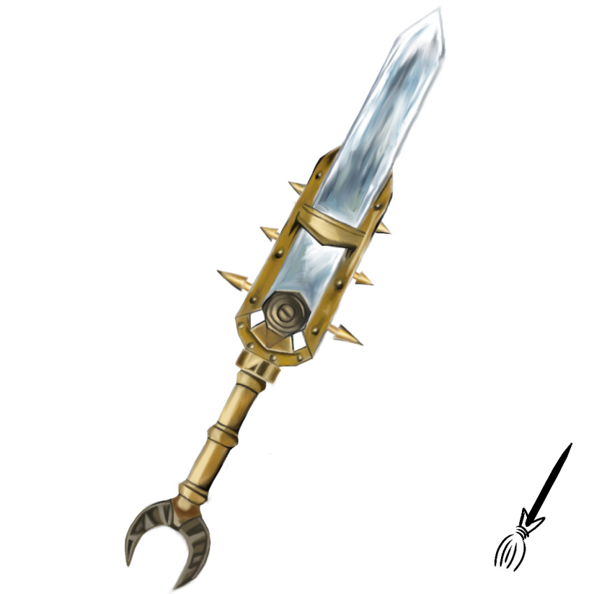 bronze, commentary, crystal_sword, dagger, english_commentary, keening_(dagger), knife, no_humans