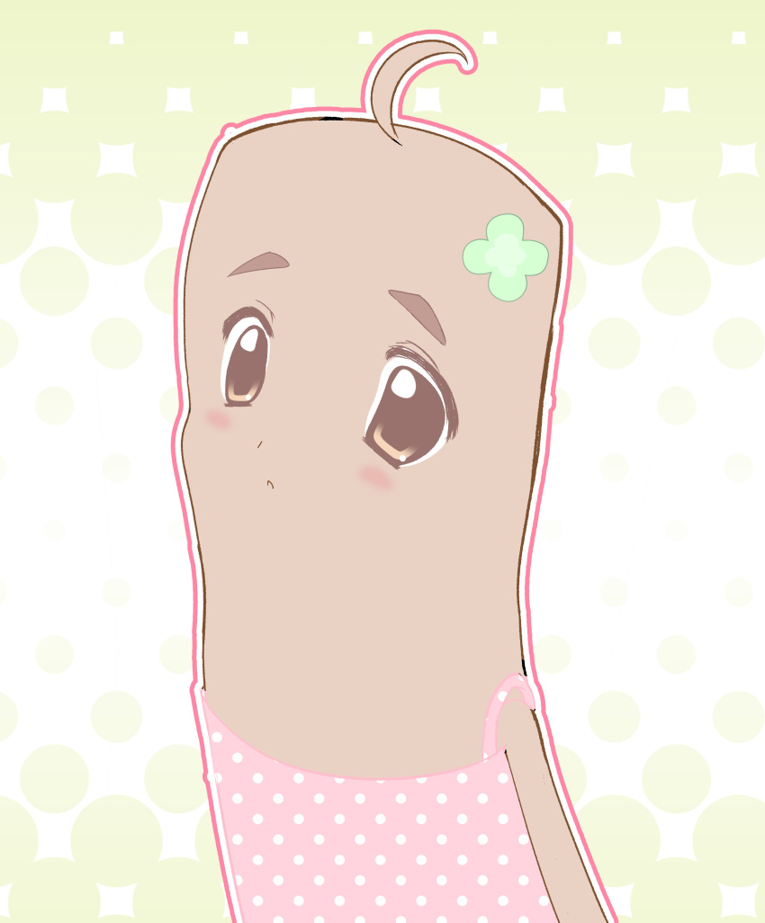 1other, absurdres, ahoge, ai-generated_art_(topic), animification, blush, brown_eyes, dress