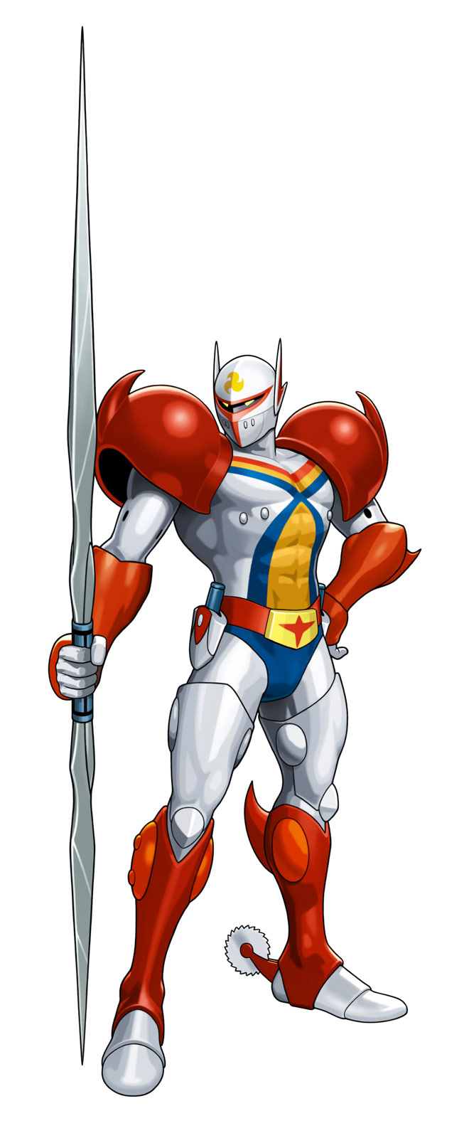 highres, lance, official_art, polearm, power_armor, shinkiro, tatsunoko_vs_capcom, tekkaman_(character)