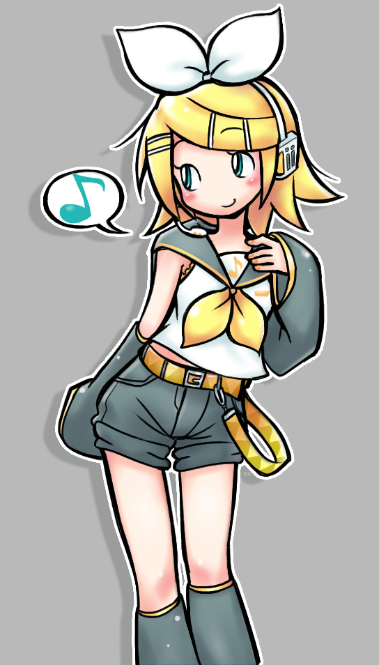 1girl, arm_warmers, belt, black_shorts, blonde_hair, blue_eyes, blush, bow