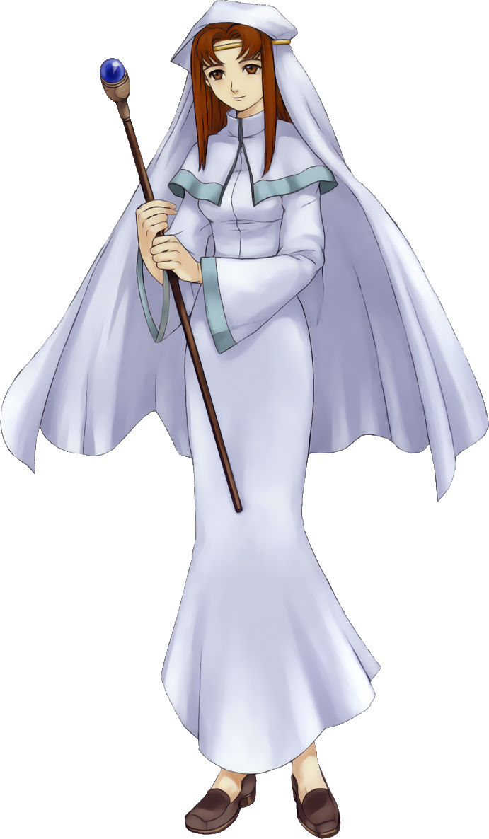 1girl, agal, breasts, brown_hair, brown_shoes, commentary, dress, elen_(fire_emblem)