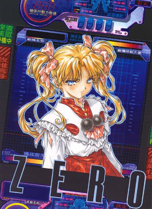 1girl, bad_id, blonde_hair, blue_eyes, bow, capelet, closed_mouth, copyright_name
