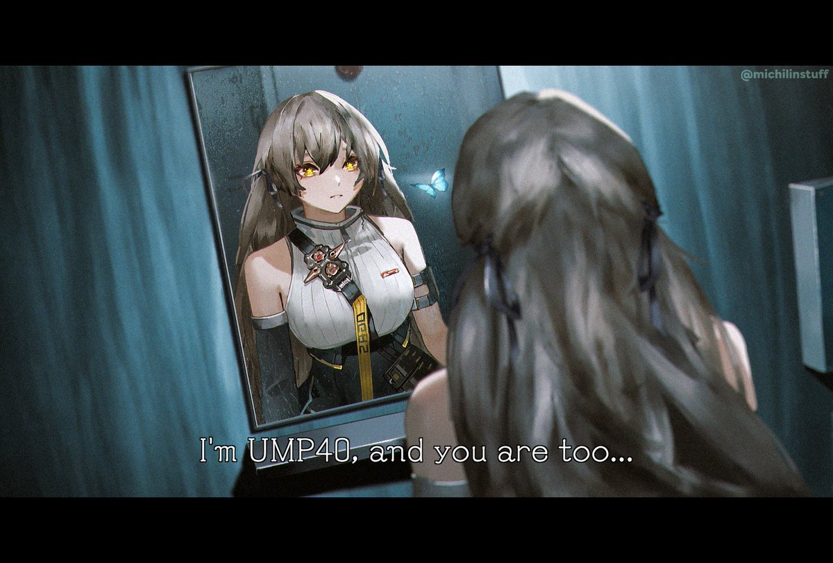 1girl, asymmetrical_gloves, commentary, english_commentary, from_behind, girls'_frontline_2:_exilium, girls_frontline, gloves