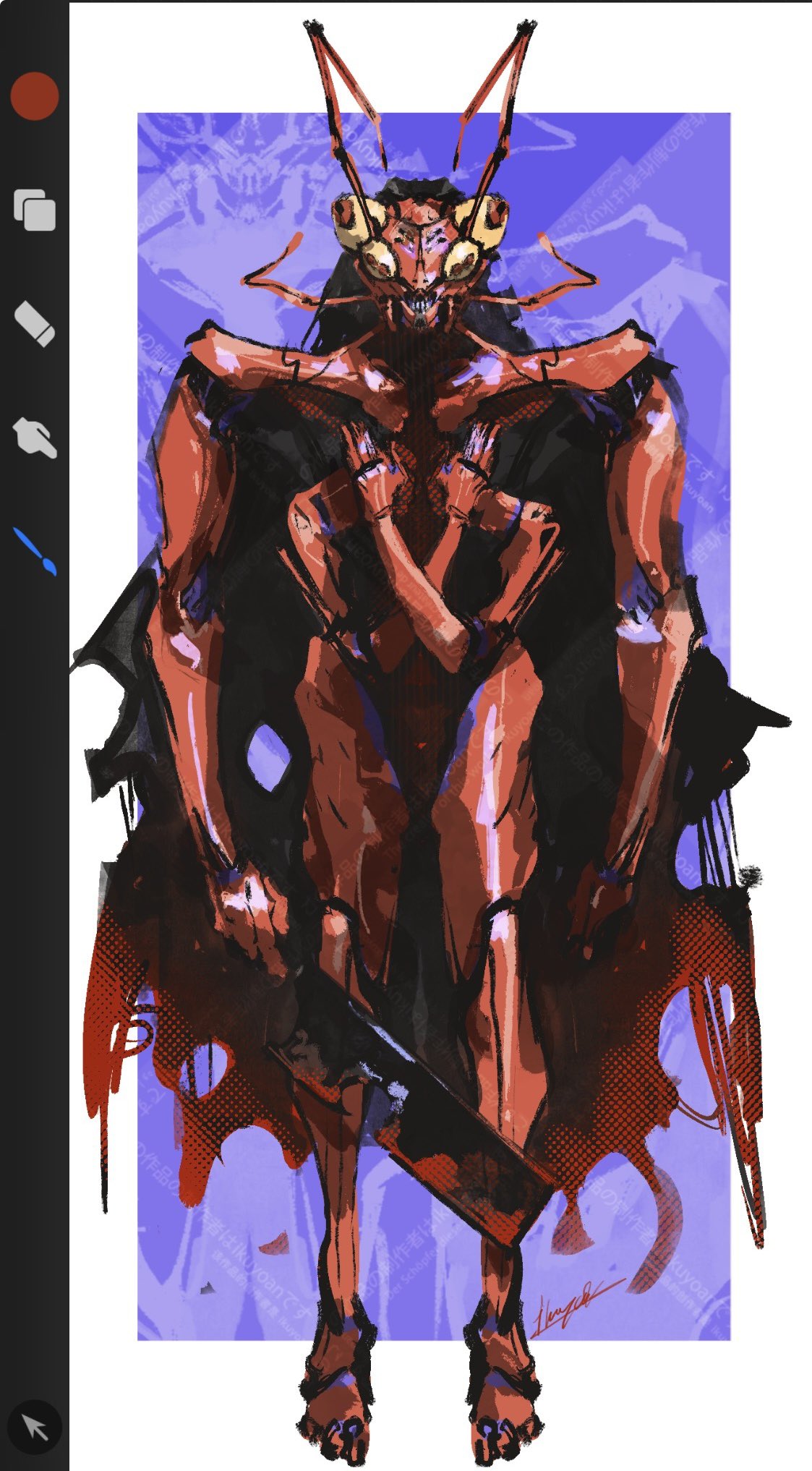 1other, antennae, art_program_in_frame, bug, chitin, cleaver, cockroach, colored_sclera