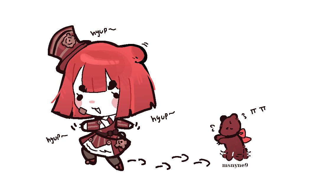 1girl, artist_name, black_pantyhose, bob_cut, chibi, dress, hat, kkomi_(project_moon)
