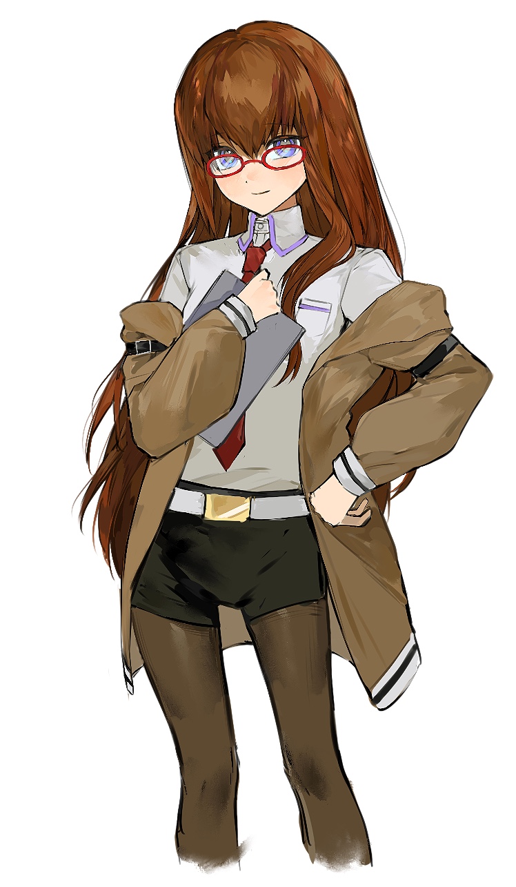 1girl, belt, black_pants, black_pantyhose, blue_eyes, brown_hair, brown_jacket, chinese_commentary