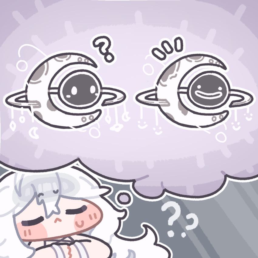 1girl, :<, blush_stickers, chibi, chibi_only, closed_eyes, closed_mouth, commentary_request