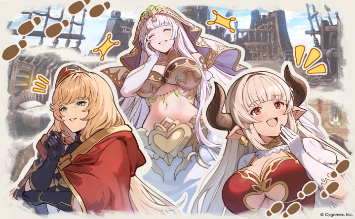 alicia_(granblue_fantasy), blonde_hair, blunt_bangs, breasts, capelet, commentary_request, draph, earrings