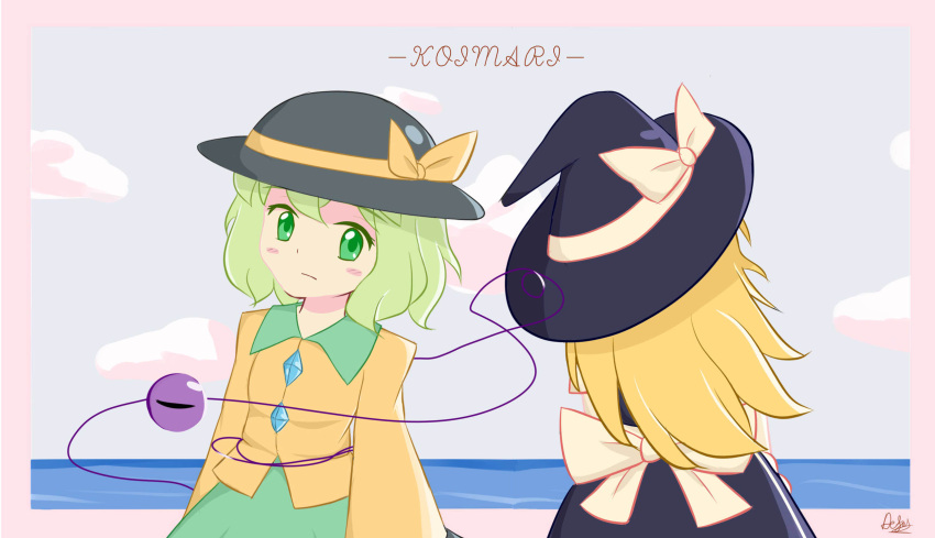 blonde_hair, dekapm0048, dress, green_eyes, green_hair, hat, highres, kirisame_marisa