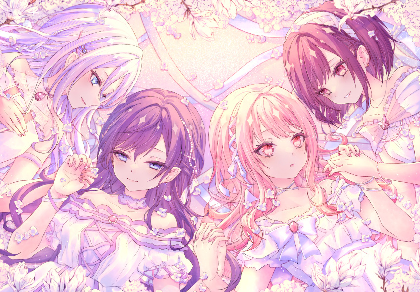 1other, 25-ji_nightcord_de._(project_sekai), 3girls, absurdres, akiyama_mizuki, asahina_mafuyu, black_bow, blue_eyes