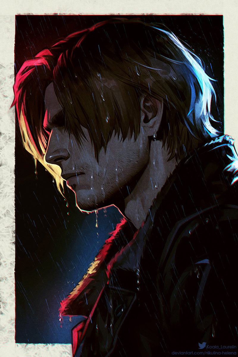 1boy, black_jacket, border, brown_hair, closed_mouth, commentary, english_commentary, from_side