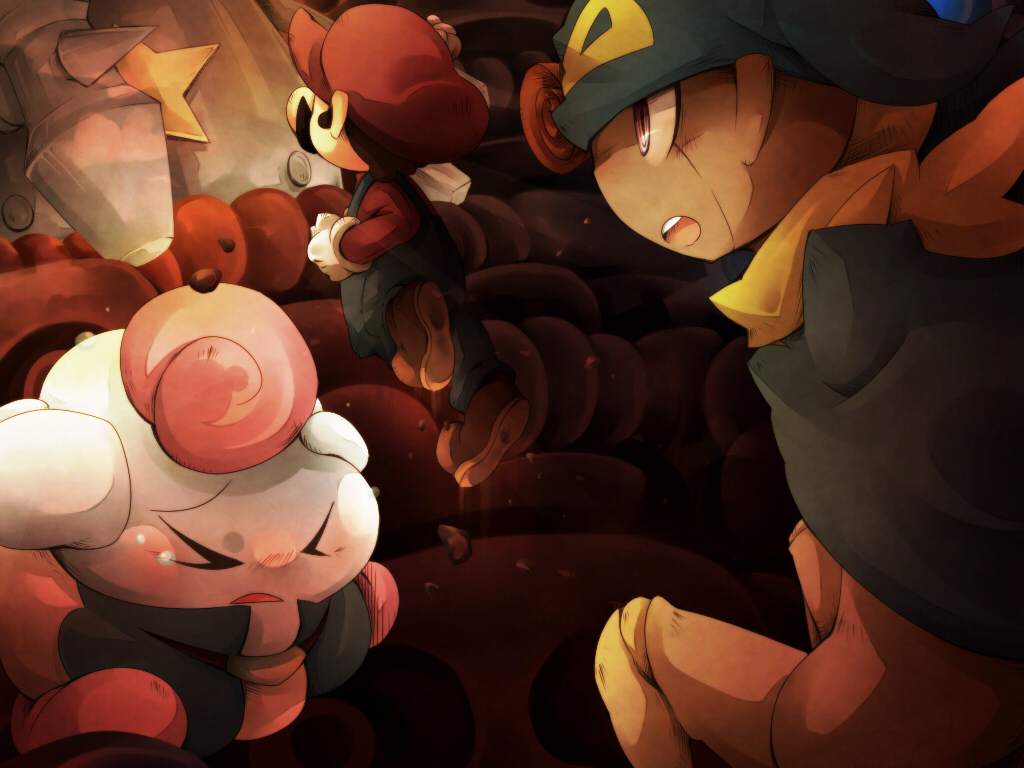 blue_eyes, brown_hair, cap, cloak, closed_eyes, cowering, doll_joints, eyes_closed