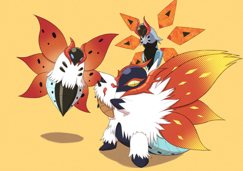 ^_^, absurdres, akira_satsuki_b, bug, closed_eyes, commentary_request, detached_wings, highres