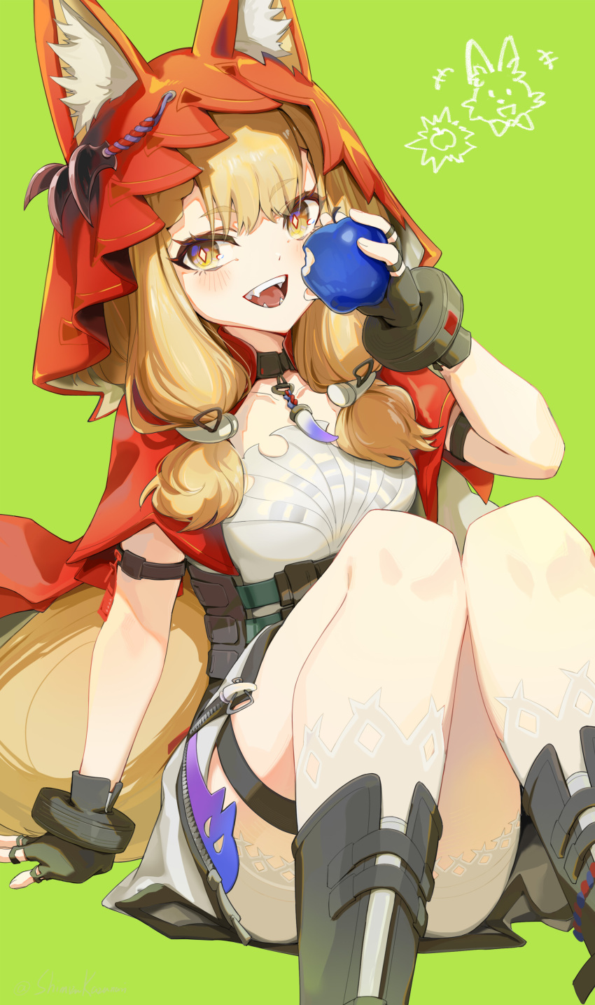 1girl, absurdres, animal_ear_fluff, animal_ears, apple, arknights, arknights:_endfield, black_boots
