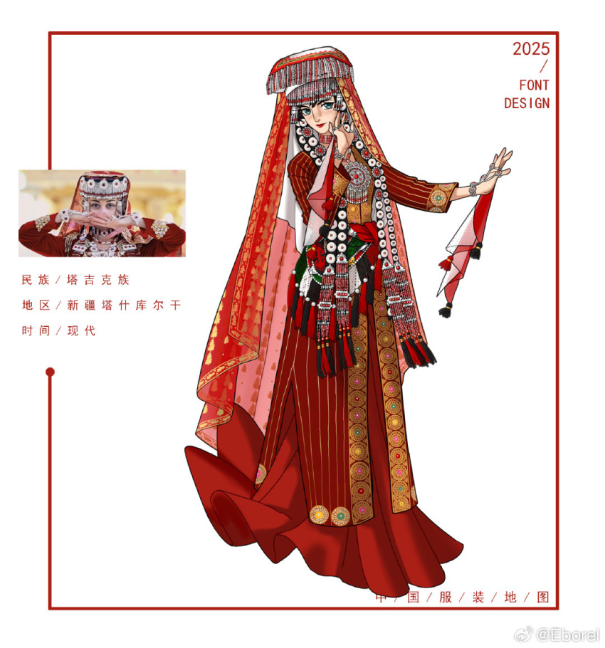 1girl, 2025, blue_eyes, chinese_commentary, chinese_text, commentary_request, dress, eborel