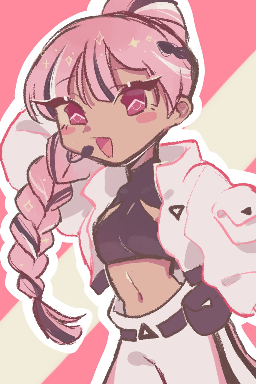 1girl, absurdly_long_hair, black_hair, blush, braid, braided_ponytail, cookie_run, cookie_run:_ovenbreak