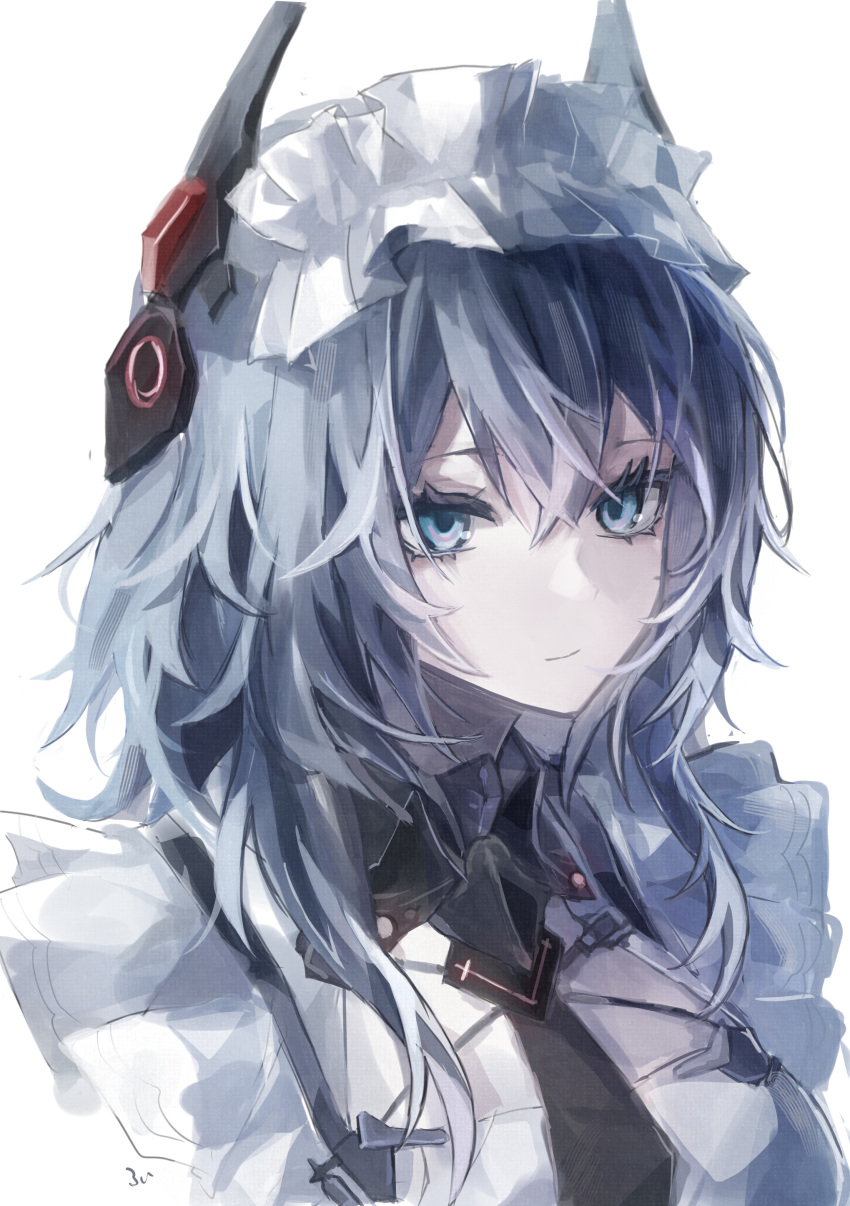 1girl, absurdres, blue_eyes, closed_mouth, commentary_request, discord:_secator_(pgr), discord_(pgr), frills