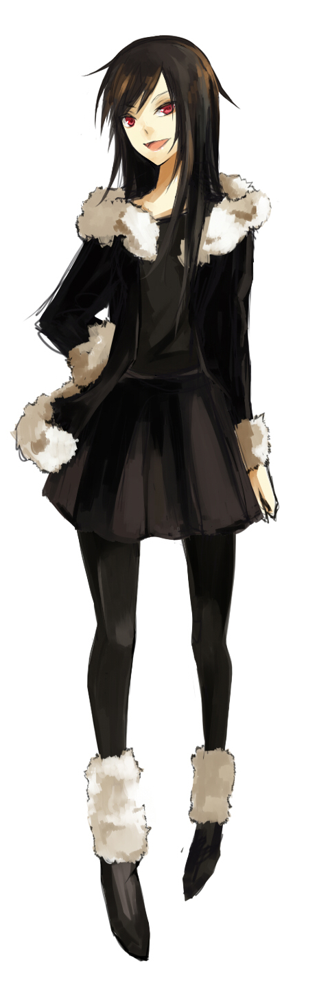 black_hair, coat, durarara!!, genderswap, highres, long_hair, orihara_izaya, pantyhose
