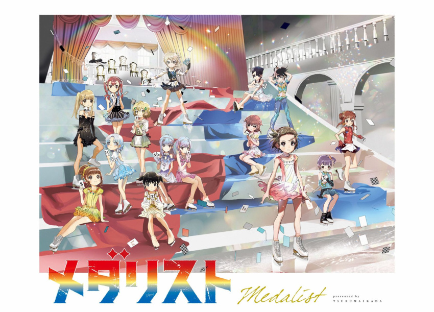 anaguma_sakina, highres, kobuta_main, medalist_(manga), official_art, risu_kurumi, roba_manaka, sarukawa_rinna