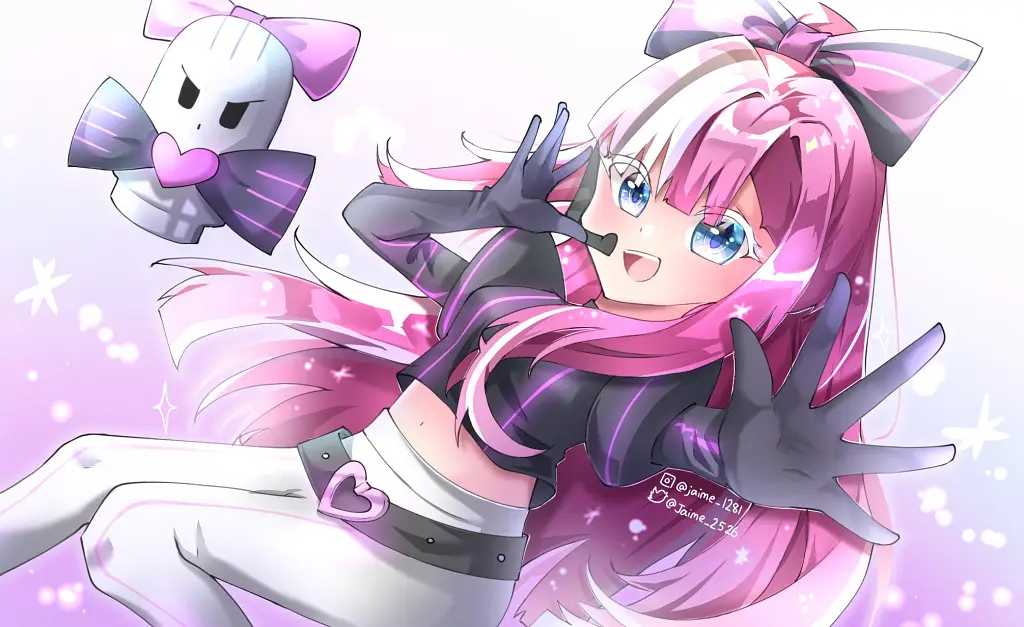 belt, bow-shaped_hair, cookie_run, cookie_run:_ovenbreak, cropped_jacket, eyelashes, glitter, glitter_in_hair