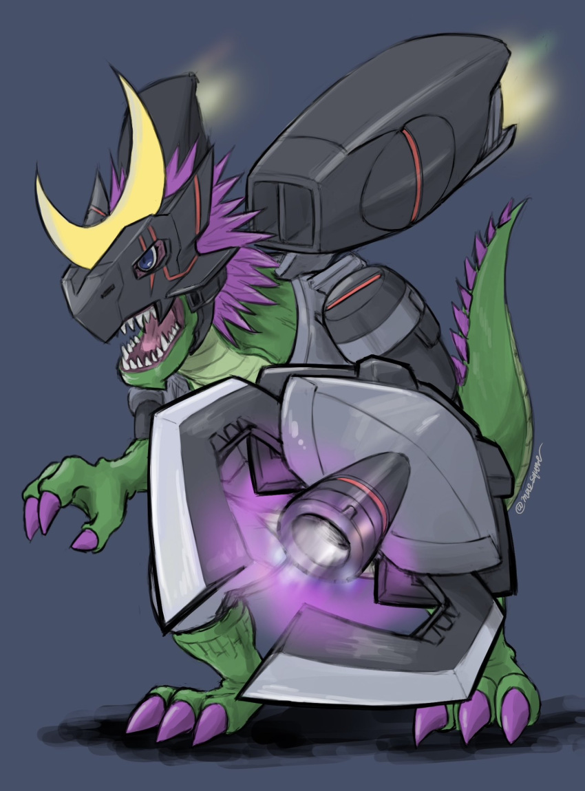 arm_blade, arm_cannon, crescent, cyborg, digimon, digimon_(creature), digimon_beatbreak, full_body