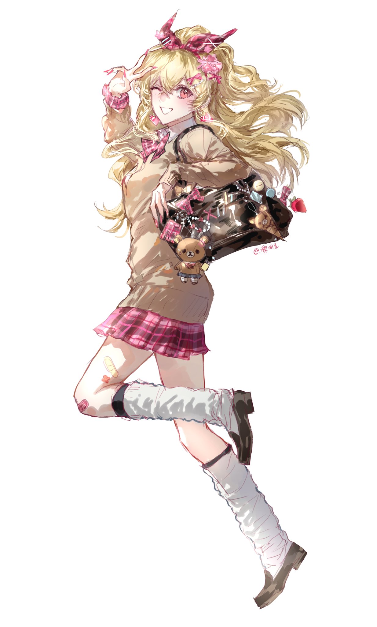 1girl, aikatsu!, aikatsu!_(series), alternate_costume, alternate_hairstyle, amesuku_gyaru, bag, bag_charm