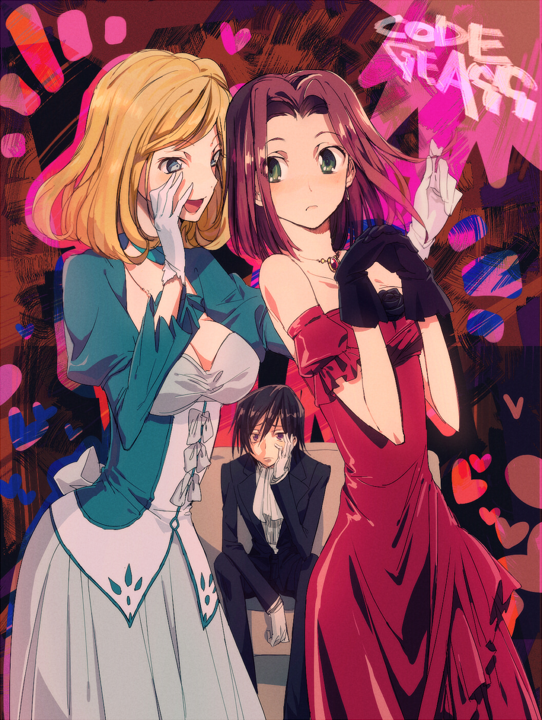 1boy, aoki, aoki_(fumomo), aoki_(pixiv60197), auburn_hair, black_gloves, blonde_hair, blue_eyes