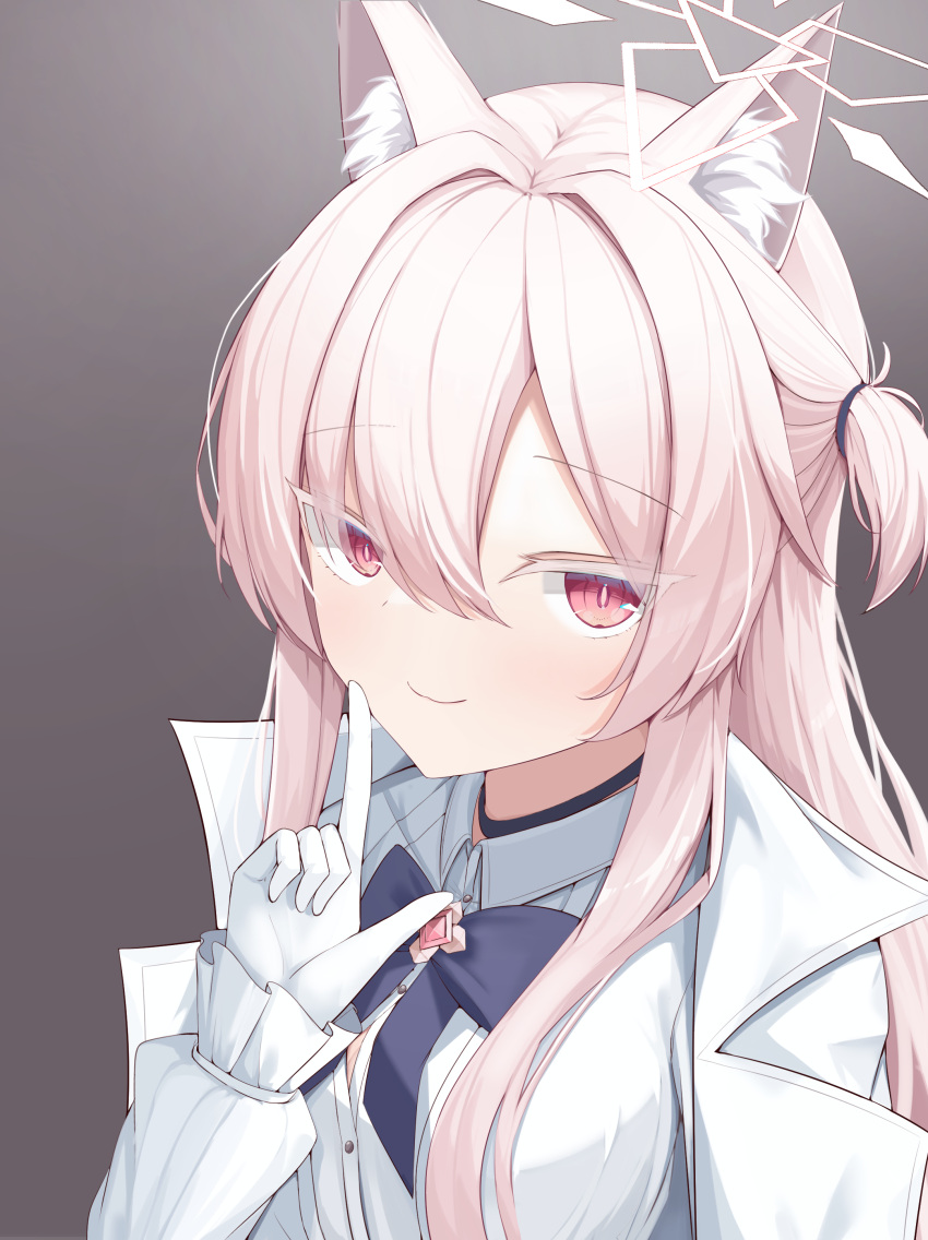 1girl, absurdres, akira_(blue_archive), animal_ear_fluff, animal_ears, black_bow, black_bowtie, blue_archive