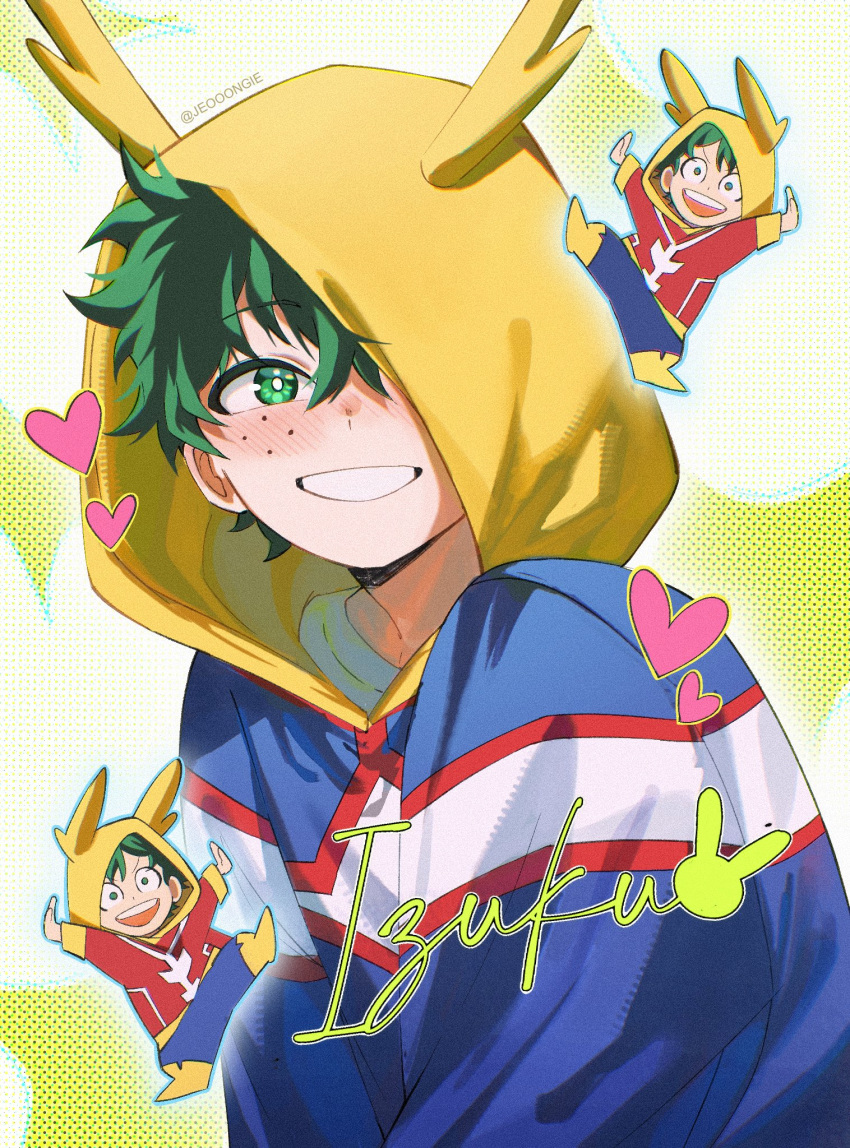 1boy, blush, boku_no_hero_academia, character_name, chibi, chibi_inset, commentary, english_commentary